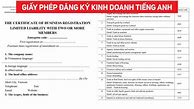 Giấy Chứng Nhận Đăng Ký Doanh Nghiệp Trong Tiếng Anh